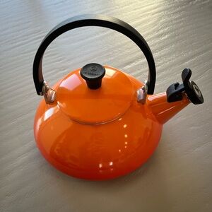 Le Creuset Enamel on Steel Zen Tea Kettle, 1.6qt , Cerise Orange